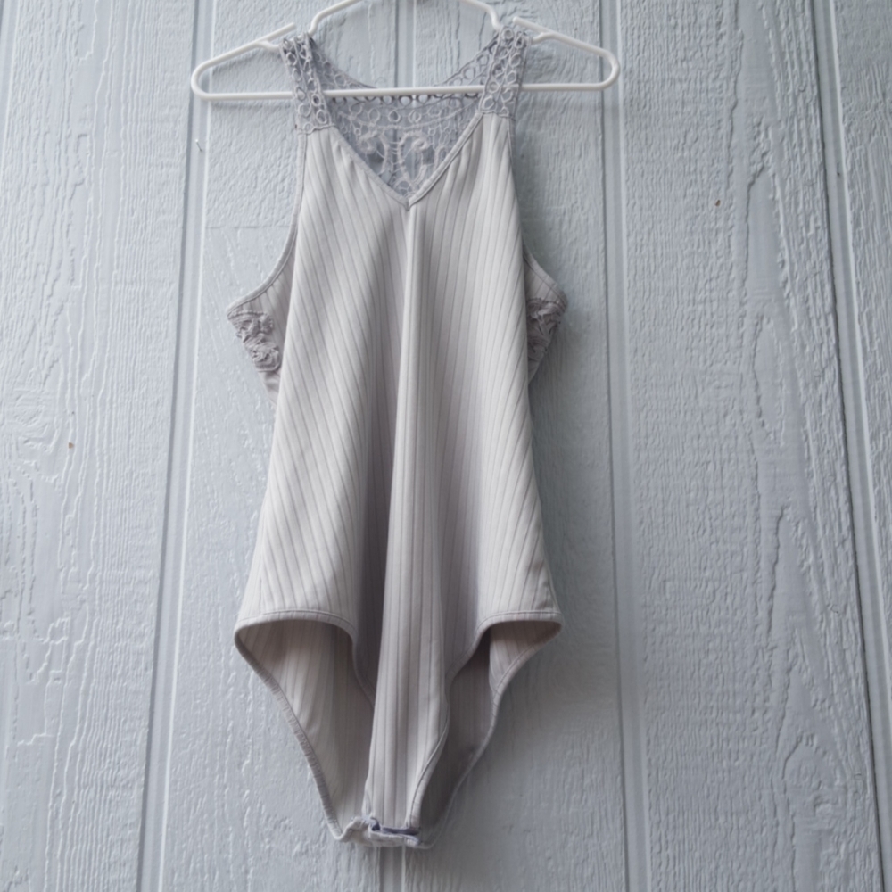 Grey Crocheted Top
